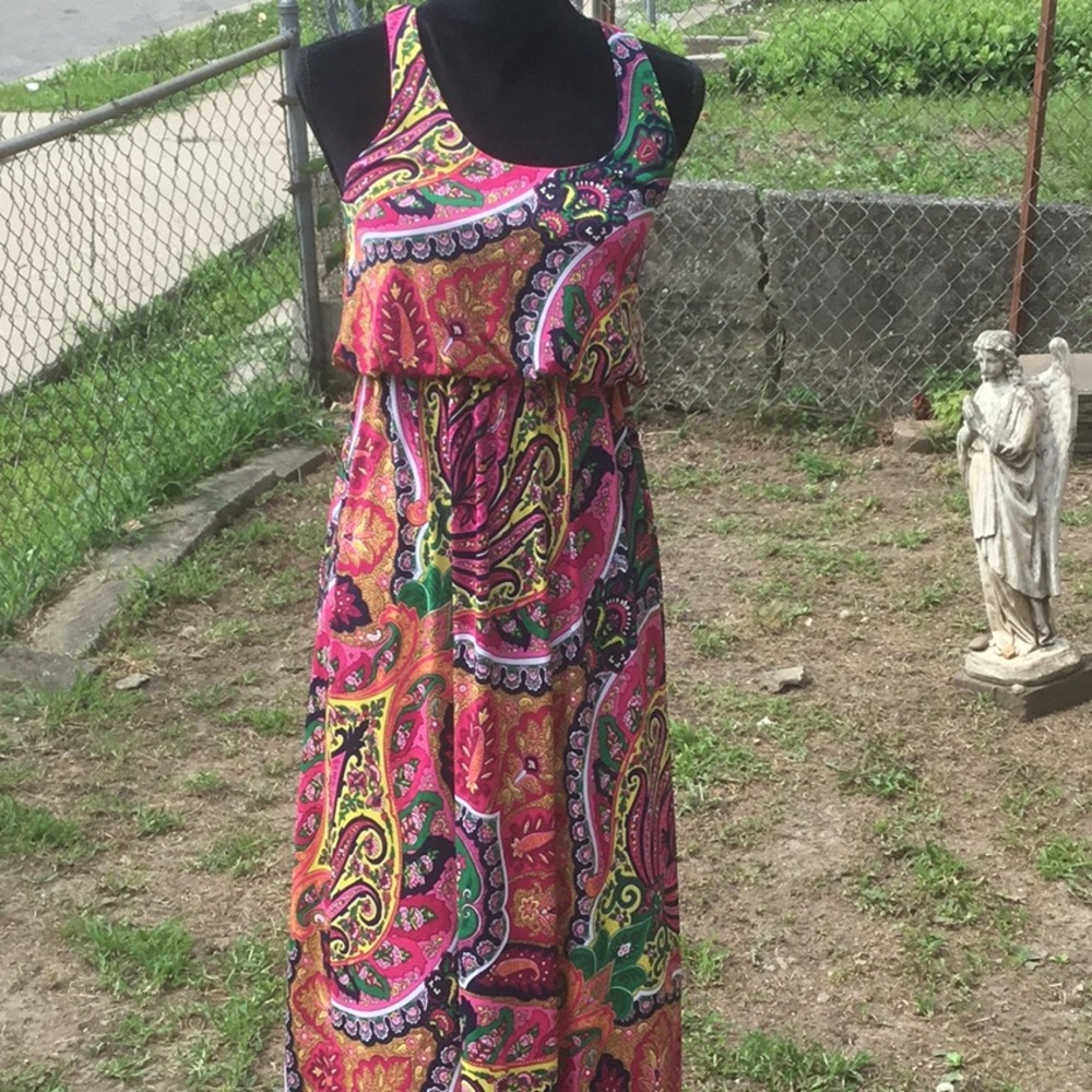 Yahada. Multi colored maxi sundress. S